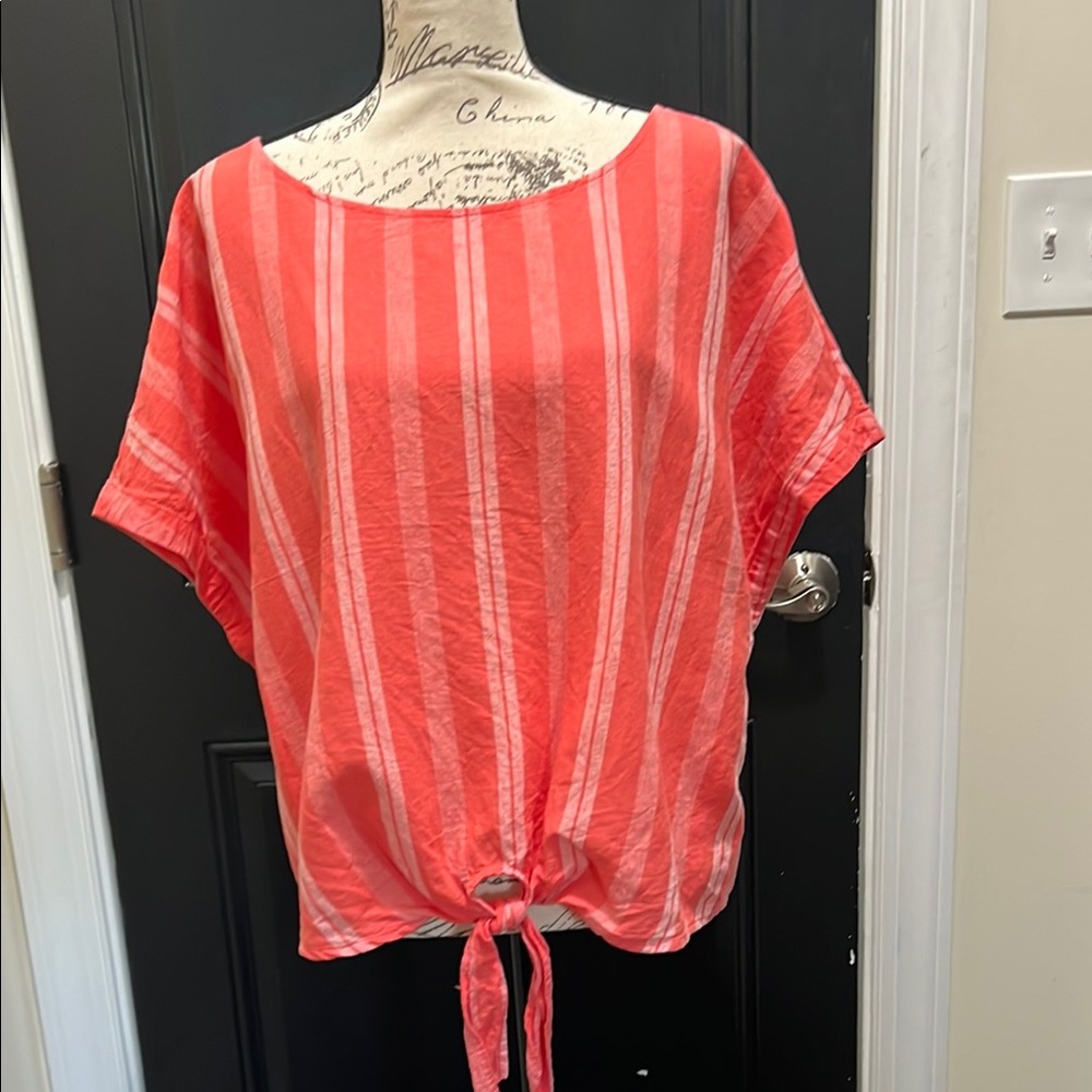 GAP Coral Striped Blouse